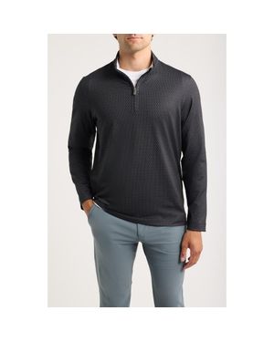 Johnston & Murphy Game Day Xc+ Goal Post Print Quarter Zip Pullover - Black