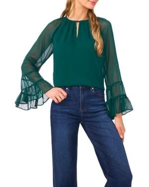 Cece Tiered Sleeve Top - Blue