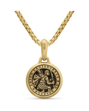 David Yurman 18K St. Christopher Amulet - Metallic