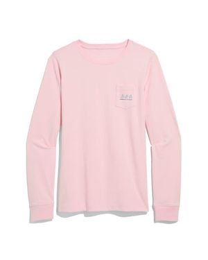 Vineyard Vines Long Sleeve Pocket Graphic Tee - Pink