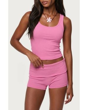 Edikted Linda Rib Scoop Neck Tank - Red