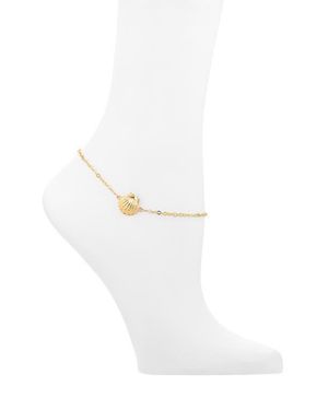 Kiara by Ki-Ele Sunrise Shell Charm Chain Anklet - White