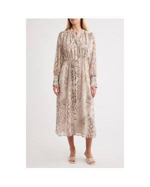 Sam Edelman Snake Printed Midi Shirtdress - Natural
