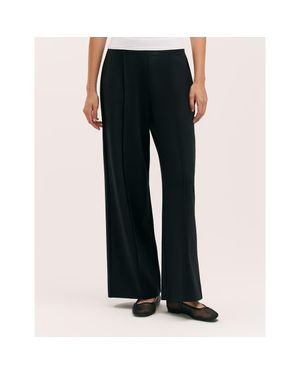 Finery London Caryl Regular Ponte Jersey Wide Pants - Black
