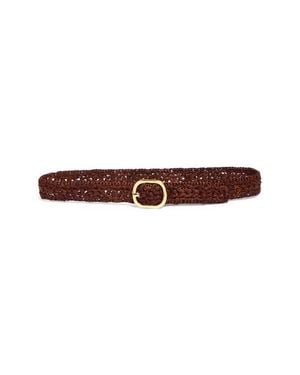 Veronica Beard Raffia Loop Belt - Brown