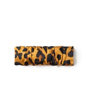 OLAH Leopard Silk Hair Barrette Clip - Brown