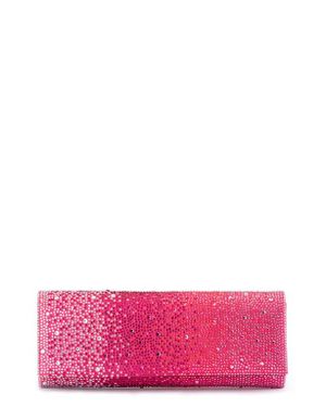 OLGA BERG Camille Ombré Hot Fix Crystal Clutch - Pink