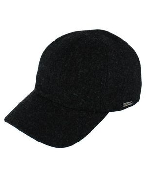 Wigéns Classic Wool Baseball Earflap Cap - Black