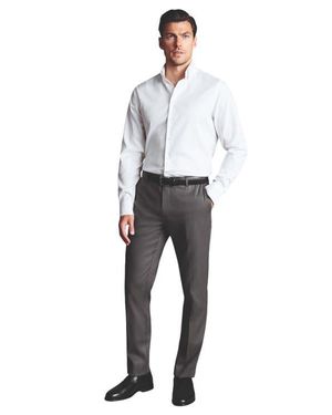 Charles Tyrwhitt Slim Fit Smart Texture Pants - Gray