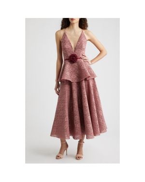 sachin and babi light blue dress Lace Square Neck Sleeveless Tiered Midi Dress main image 1