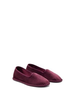 Mango Velour Loafer - Purple