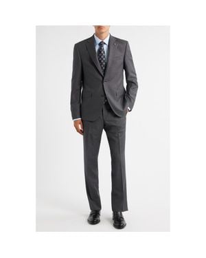 Jack Victor Esprit Bird's Eye Super 120S Wool Suit - Gray