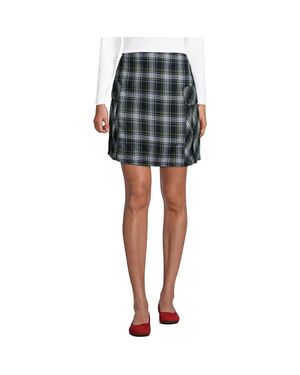 Lands' End School Uniform Young Side Pleat Plaid Skort Above The Knee - Black