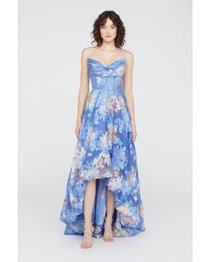 THEIA Wendy Bubble Hem Gown - Blue
