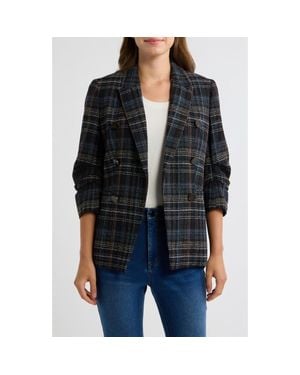 Anne Klein Pleated Sleeve Blazer - Black