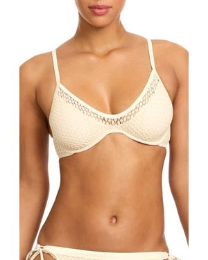 Robin Piccone Open Stitch Triangle Bikini Top - Multicolor
