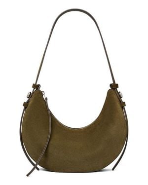 Tory Burch Romy Suede Half Moon Shoulder Bag - Gray