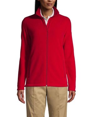 Lands' End Full-Zip Mid-Weight Fleece Jacket - Red