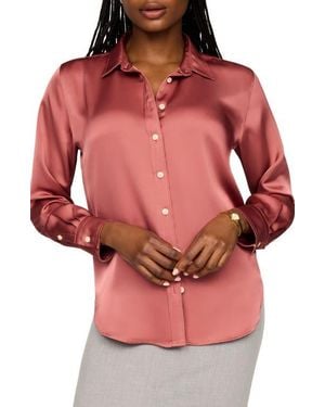 Spanx Better Than Silk Button-Down Shirt - Red