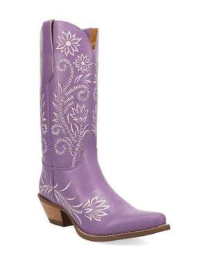 Dingo Buttercup Embroidered Western Boot - Purple