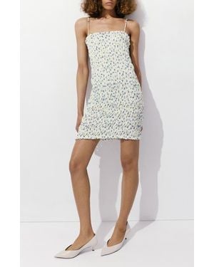 Mango Shirred Minidress - Blue