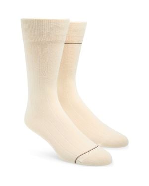 BOSS 2-Pack Ribbed Crew Socks - Natural