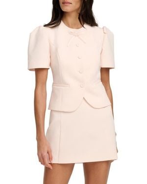 FAVORITE DAUGHTER The Pardon Bow Detail Short Sleeve Jacket - Natural
