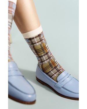 Hansel From Basel Madras Crew Socks - Multicolor