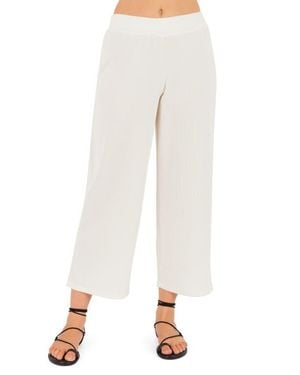 Hurley Positano Rib Ankle Wide Leg Pants - White