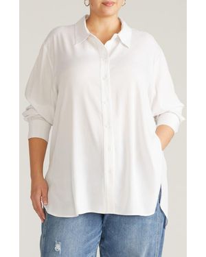 UNIVERSAL STANDARD Cooling Oversize Button-Up Shirt - White
