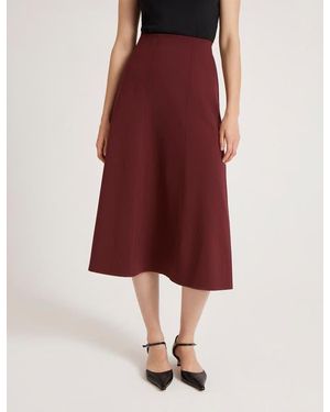 Finery London Mae Ponte Jersey Midi Skirt - Red