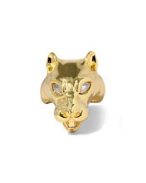 Alexis Panther Visage Ring - Metallic