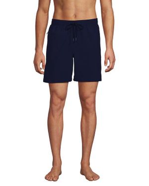 Lands' End 7 Inch Volley Hydroliner Swim Trunks - Blue