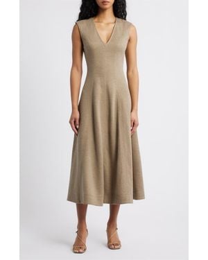 FREEMARKET Sleeveless A-Line Knit Dress - Natural