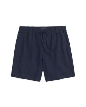 Mack Weldon Linen Blend Drawstring Shorts - Blue