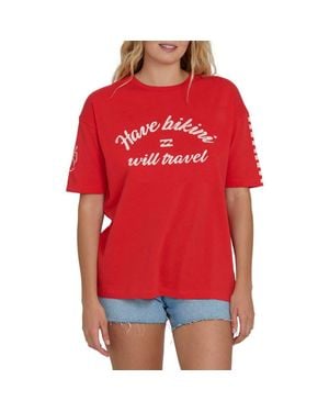 Billabong I Will Travel Graphic Cotton T-Shirt - Red
