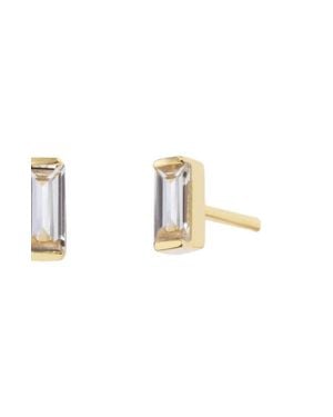 Little Sky Stone Baguette Moissanite Earrings - Metallic