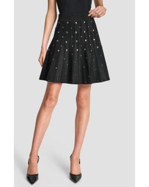 DKNY Studded Metallic Miniskirt - Black