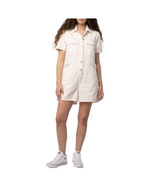 Blank NYC Stripe Denim Romper - Natural