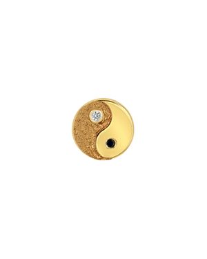 Zoe Chicco Itty Bitty Single Yin Yang Stud Earring - Metallic