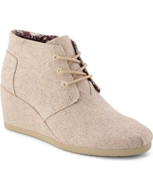 TOMS Desert Lace-Up Wedge Bootie - Natural