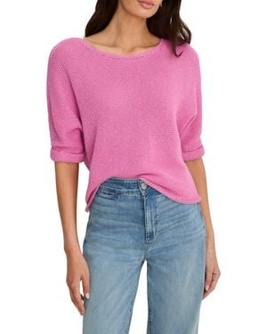 NIC+ZOE Crimpy Roll Sleeve Sweater - Red