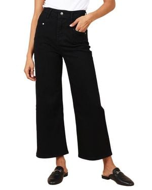 Petal & Pup Georgette High Waist Bootcut Pants - Black