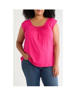 Loveappella Drape Sleeveless Top - Pink