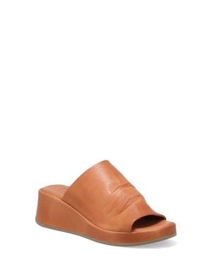 Miz Mooz Patsey Platform Wedge Slide Sandal - Brown