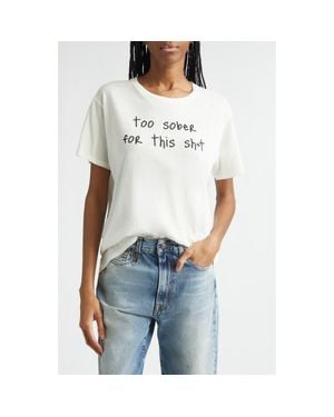 R13 Too Sober Cotton & Cashmere Graphic T-Shirt - White