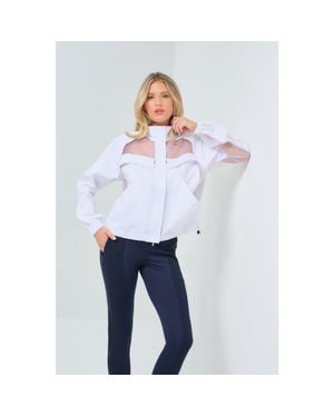 Anatomie Crystal Stretch Poplin & Organza Jacket - White