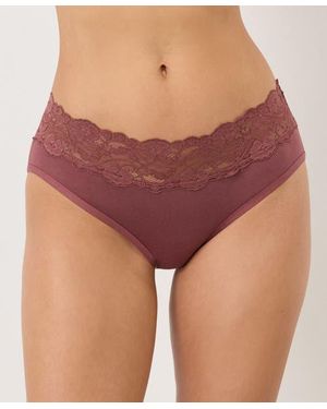 Pact Lace Waist Brief 3-Pack Made With Organic Cotton - Purple