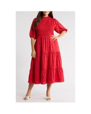 Sugarlips Tayla Bow Print Dress - Red