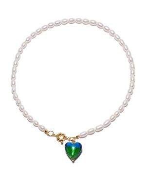 Classicharms Esmée Murano Heart Pendant Pearl Necklace - Metallic